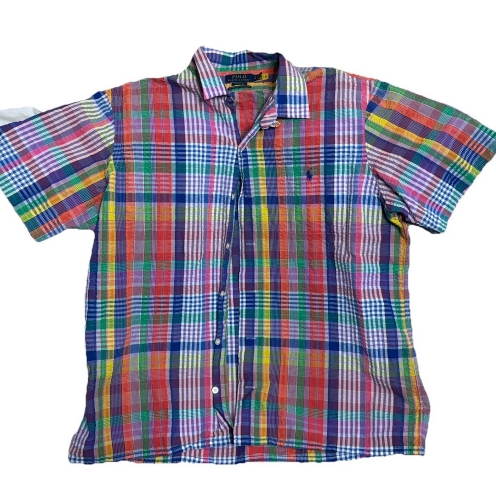 Polo Ralph Lauren Shirt Mens XL Striped Seersucker RL  Classic Fit